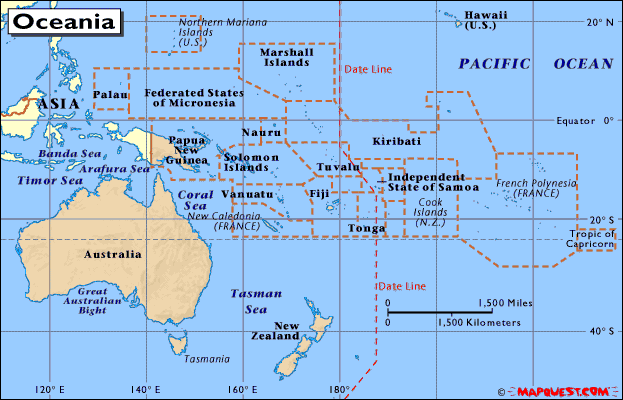 Cartina Geografica Oceania